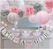 Baby Girl Baby Shower Decorations, It is a Girl Banners and Paper Lantern Paper Flower Pom Poms(Pink White Grey)